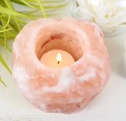 Pink Himalayan Salt Candle Holder