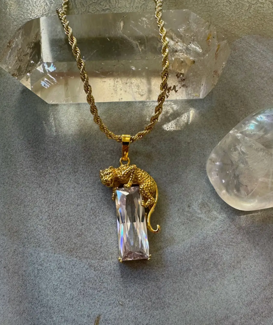 Cubic Zirconia Leopard Pendant
