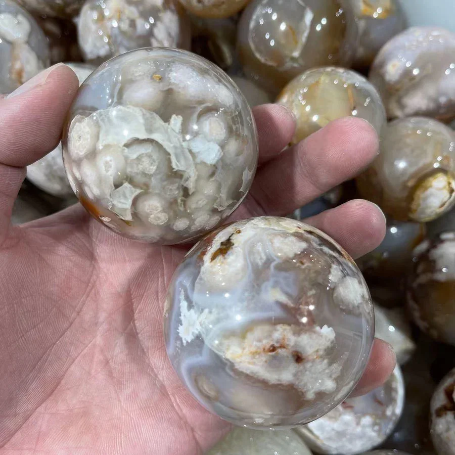 Sakura Flower Agate Sphere Ball