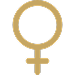 Silver female gender symbol
