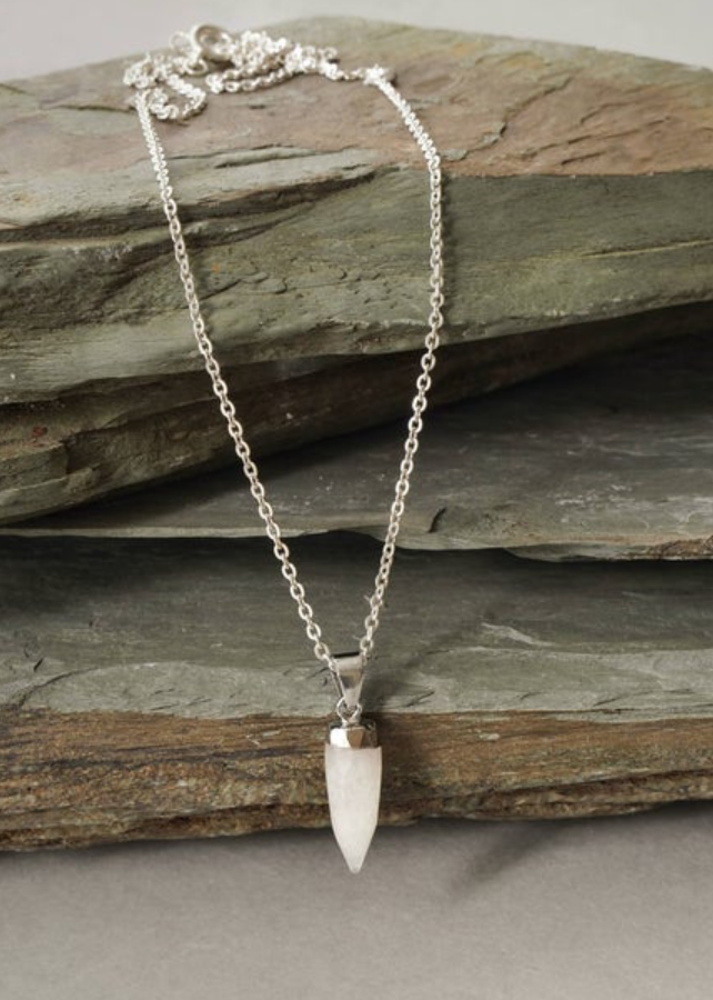 Longer Length Quartz Pendant Necklace