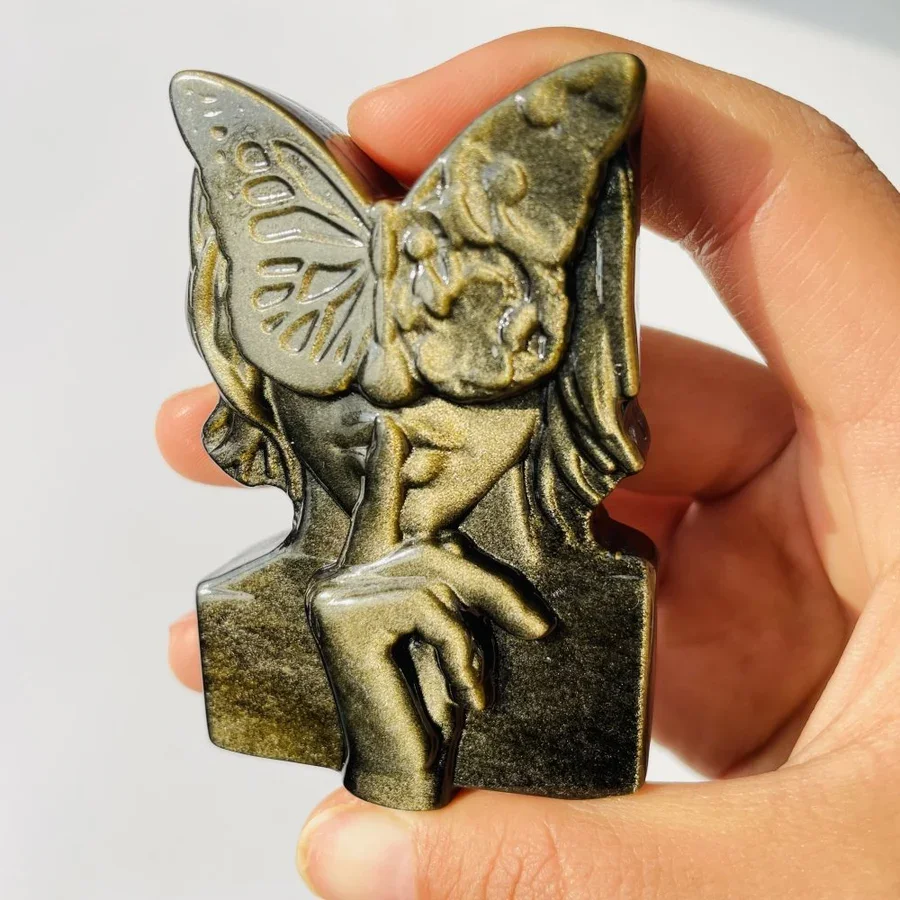Gold Sheen Obsidian Butterfly Girl