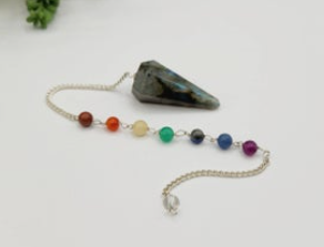 Labradorite Pendulum with Chakra Beads