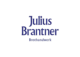 Text displaying 'Julius Brantner' and 'Brothandwerk' in blue on a black background.