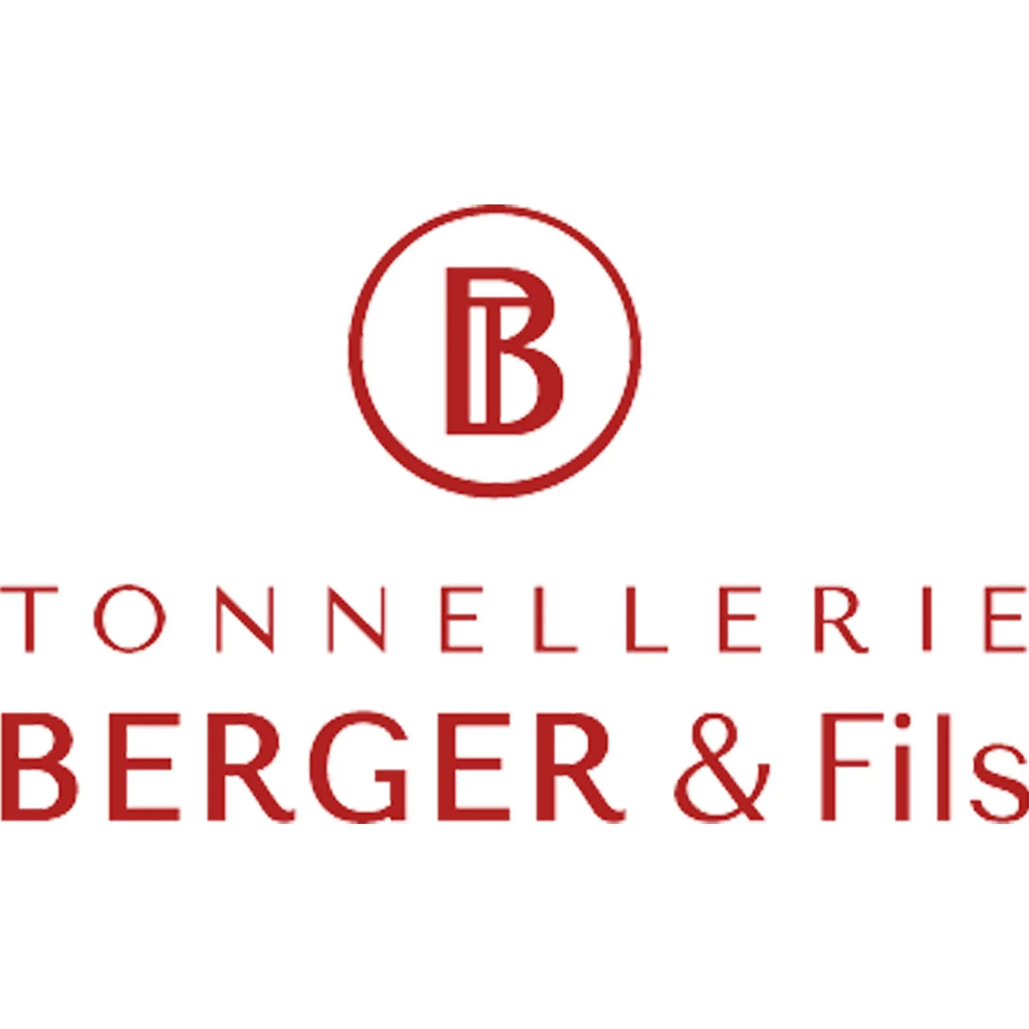 Logo featuring a stylized 'B' inside a circle, with the text 'Tonnellerie Berger & Fils' below in red font.