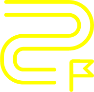 Yellow stylized letter 'P' on black background.