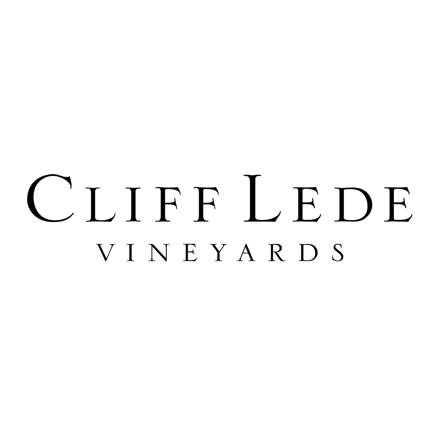 Logo for Cliff Lede Vineyards with black text on a white background.