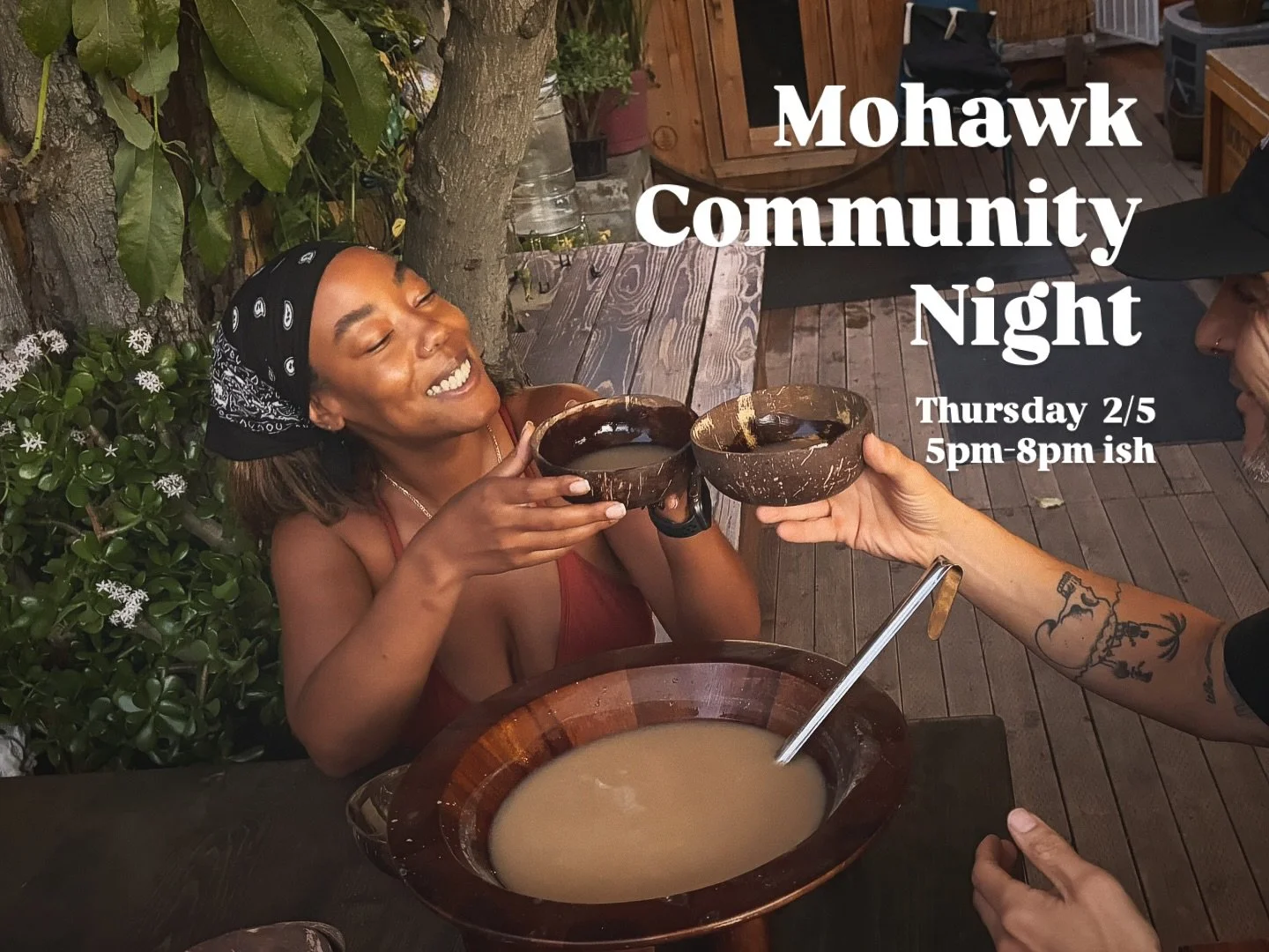 Mohawk Community Night w/ @voodookava 

This Thursday at 5pm we&rsquo;re hosting Mohawk Community Kava Night with the homies from Voodoo Kava &mdash; local crew brewing and delivering kava around LA.

You can sip kava, sit, talk, listen to music, mee