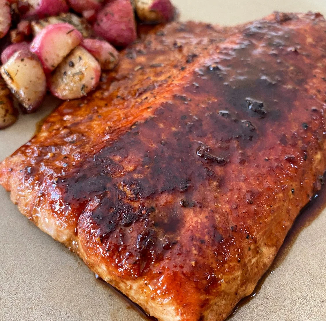 Minimalist Hot Honey Glazed Salmon (One-Pan, Gluten-Free Recipe)