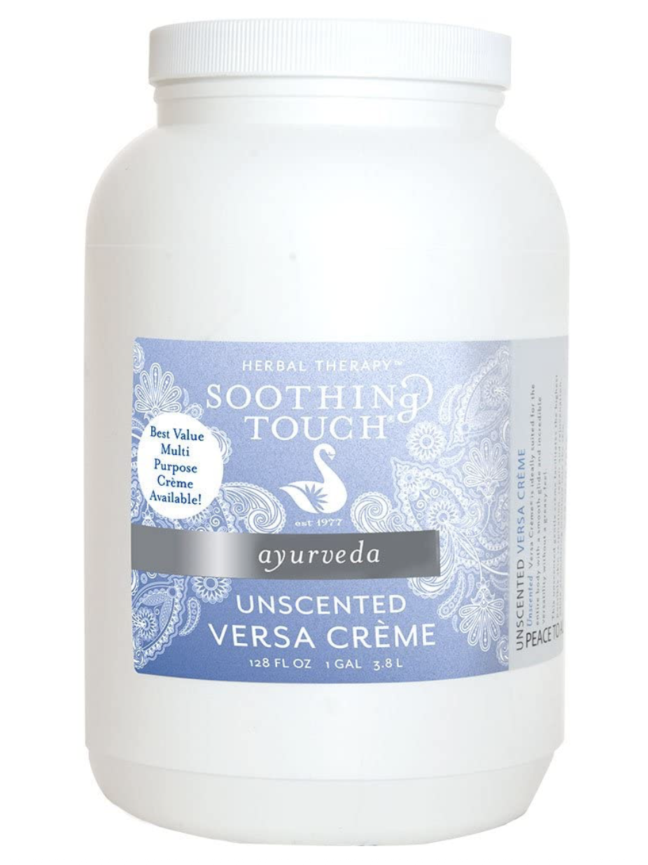 Soothing Touch Unscented Versa Creme, Enhanced Skin Respiration for Face And Body, Maximum Moisture, Repair, Rejuvenation, Non-Greasy, Professional Massage Cream
