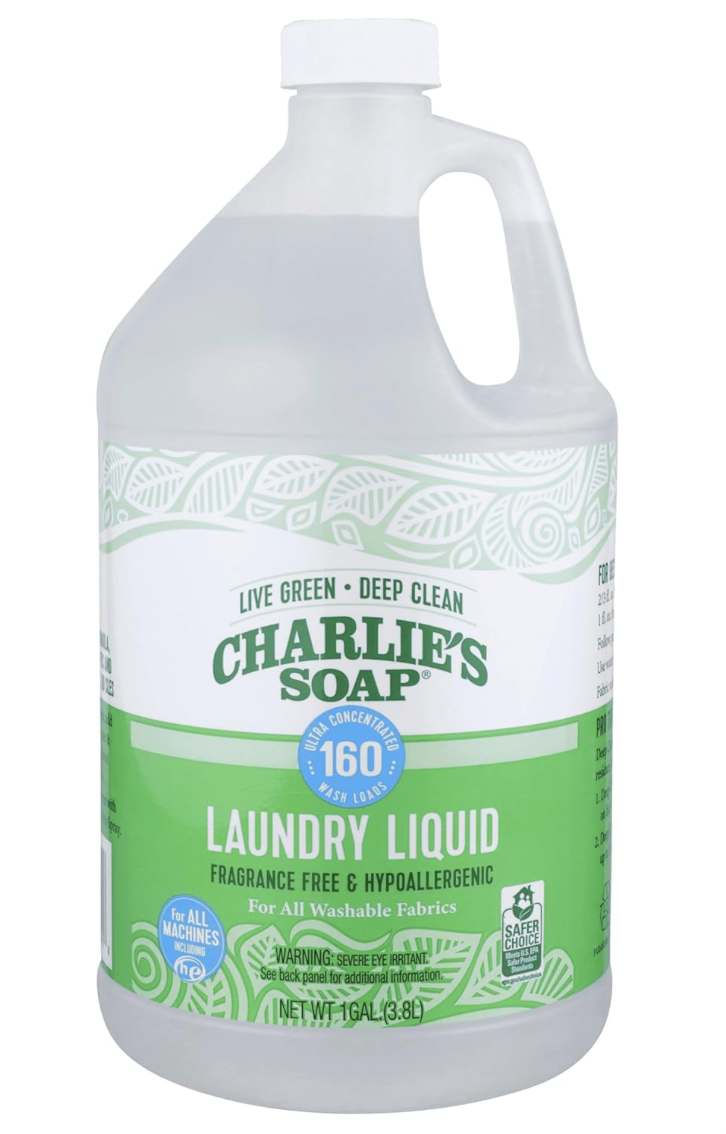Charlie’s Soap Laundry Liquid, Natural Deep Cleaning Hypoallergenic Laundry Detergent – Eco-Friendly, Safe and Effective