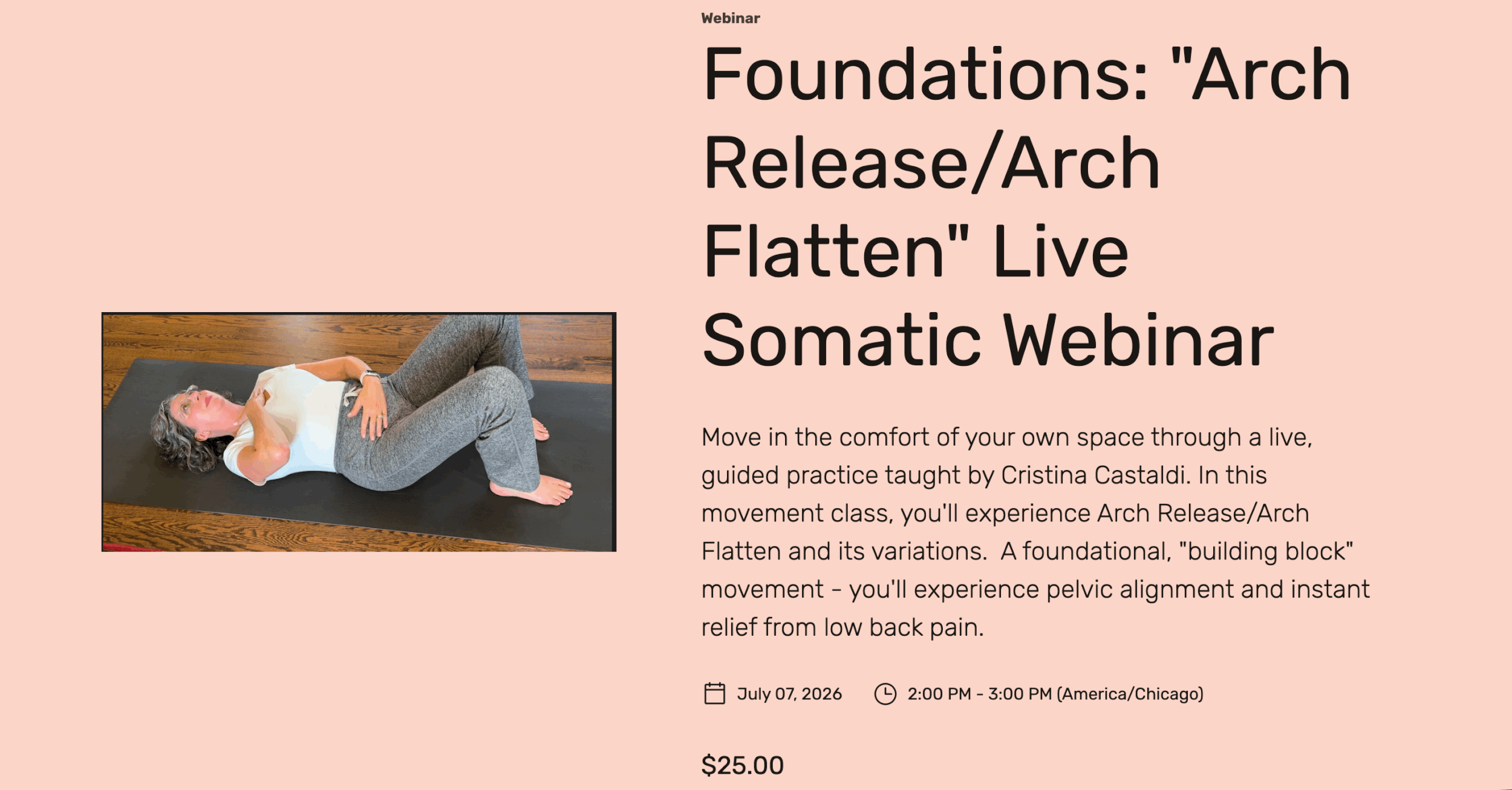 july 7th Live Online Somatic WEbinar with me!
