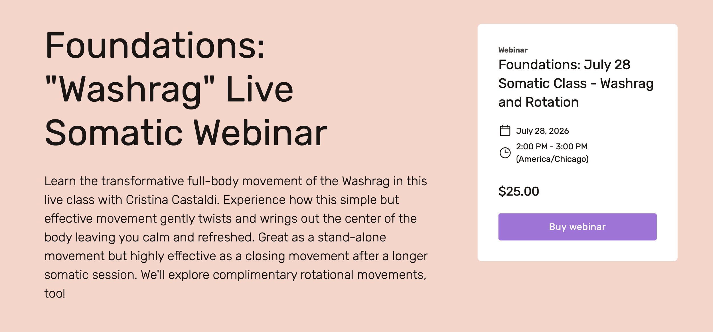 July 28th live online somatic webinar