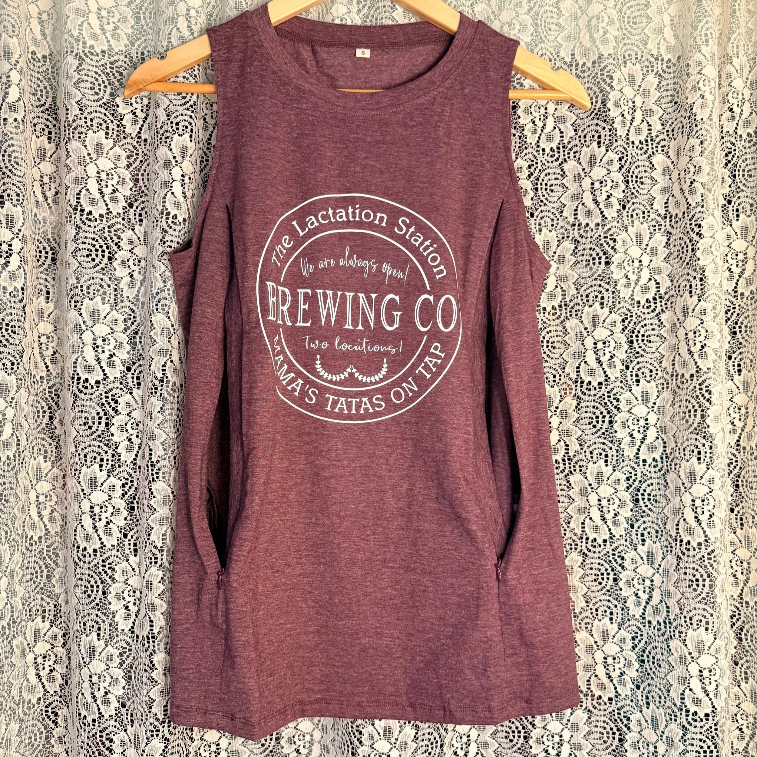 Nursing Shirt "The Lactation Station" with Zippers