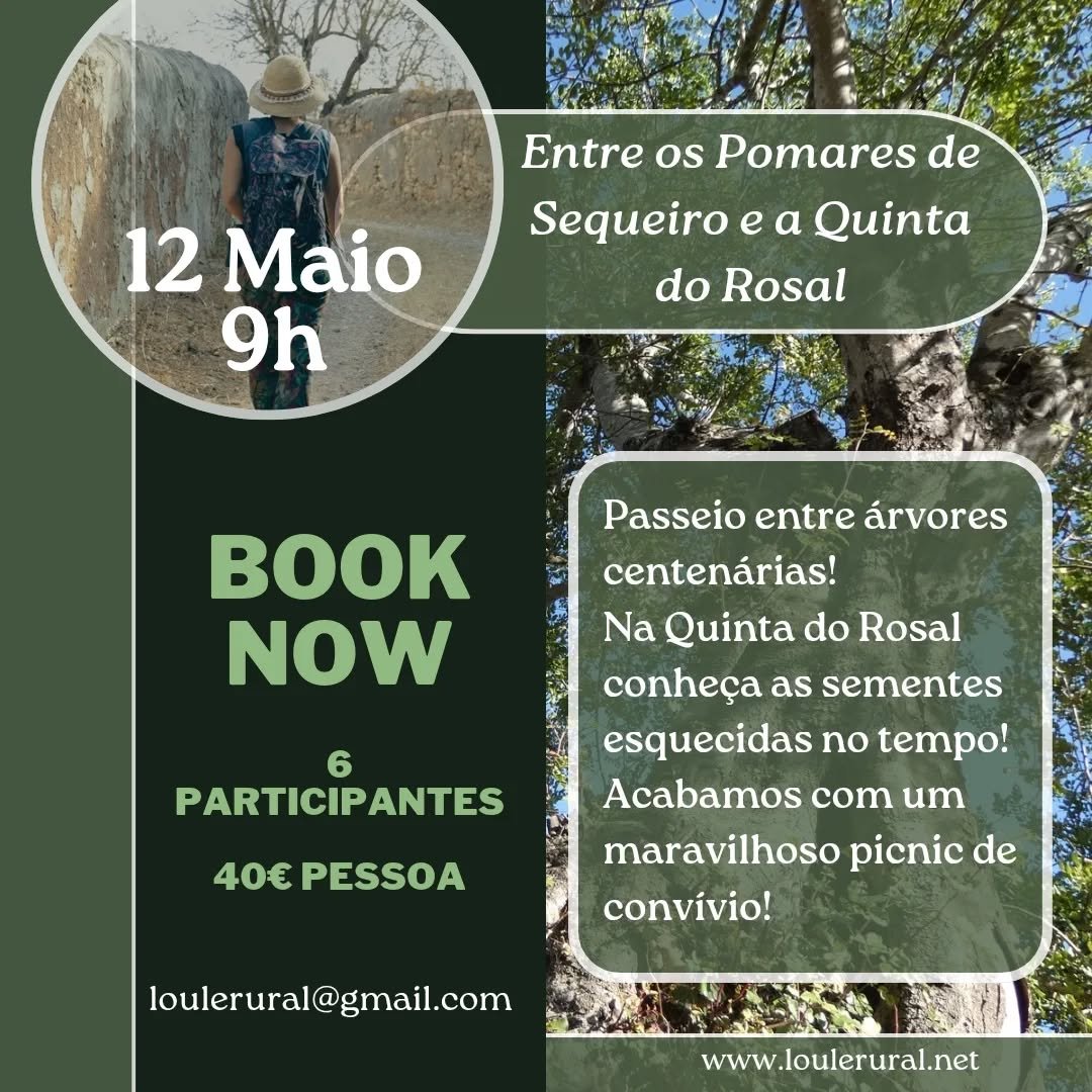 🌈 New opportunity to participate in this experience at Quinta do Rosal!
We start with a walk of about 1h30 along the paths of the Cadoiço Valley in Loulé, where it is possible to appreciate the typical landscape of the Barrocal Algarvi