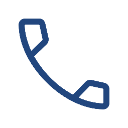 Outline of a vintage rotary phone in dark blue