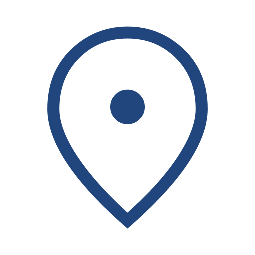 Icon of a map location marker with a circular symbol inside