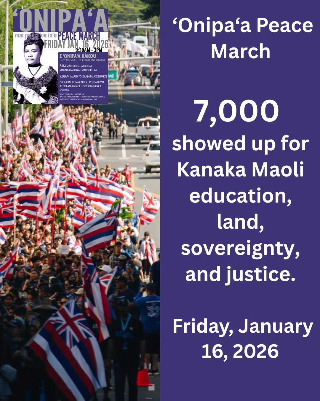 ‘Onipa‘a Peace March January 16, 2026