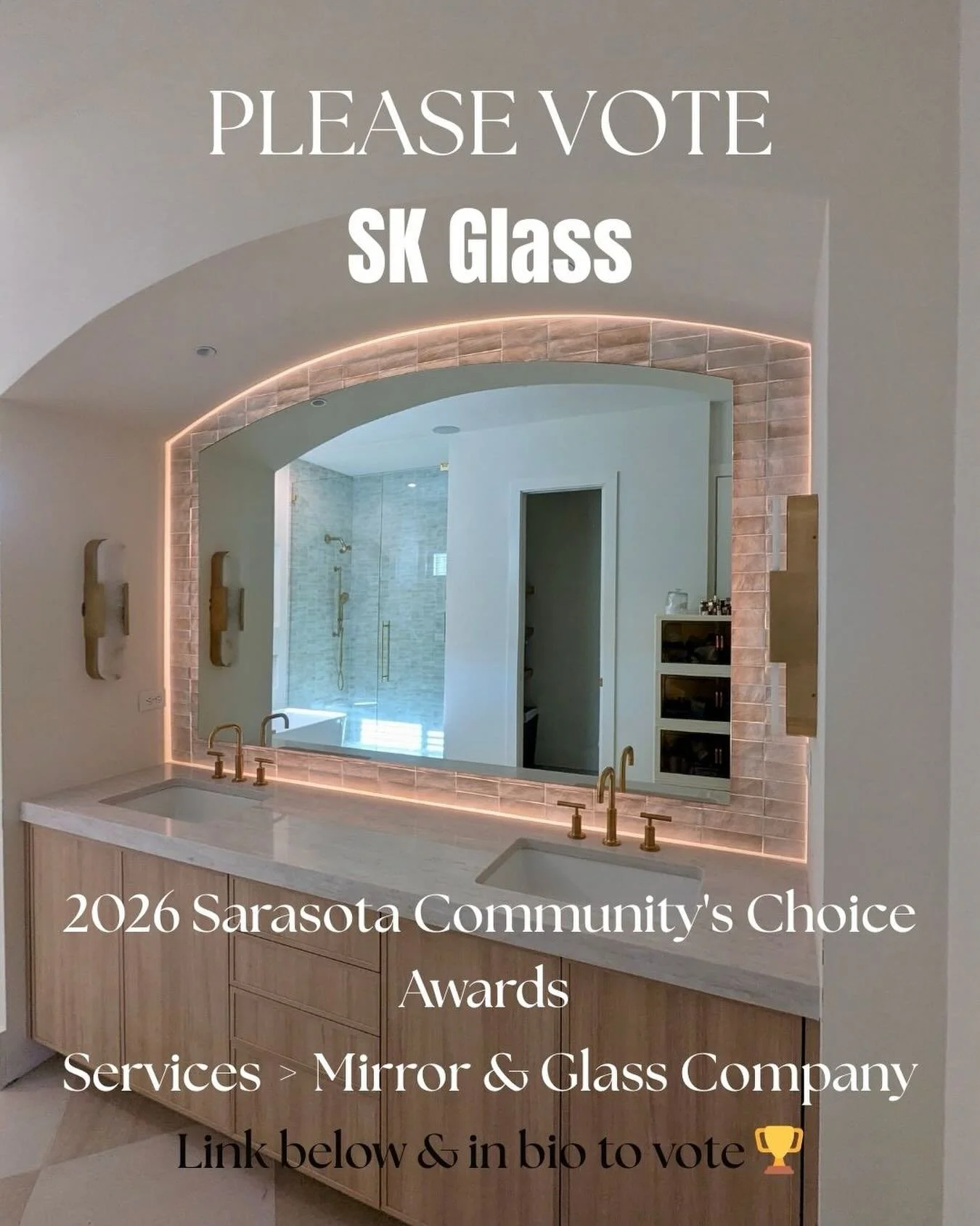 🎉 We&rsquo;re honored to be nominated! 
Please take a moment to vote for SK Glass in the
🏆 2026 Sarasota Community&rsquo;s Choice Awards
🪞 Services > Mirror &amp; Glass Company
🗳️ Vote here ➡️ https://heraldtribune.gannettcontests.com/2026-Sar