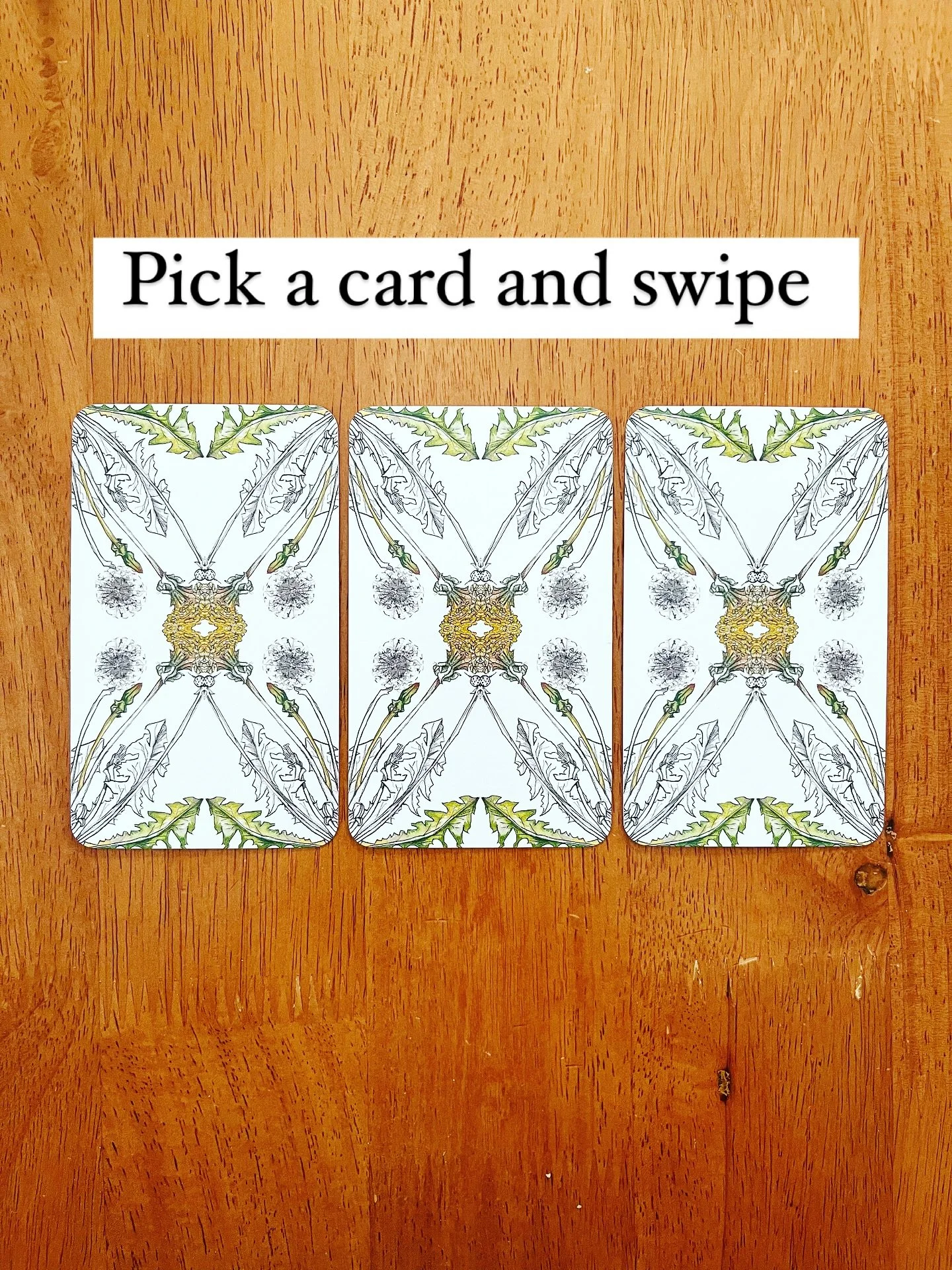 Pick a card and swipe to see what you got!

1. Clarity will come in the quiet moments.

2. Your energy is needing excitement today! Do something fun!

3. Rest is needed. Enjoy the comforts and coziness of home. 

#oraclecardreading #oraclecardoftheda