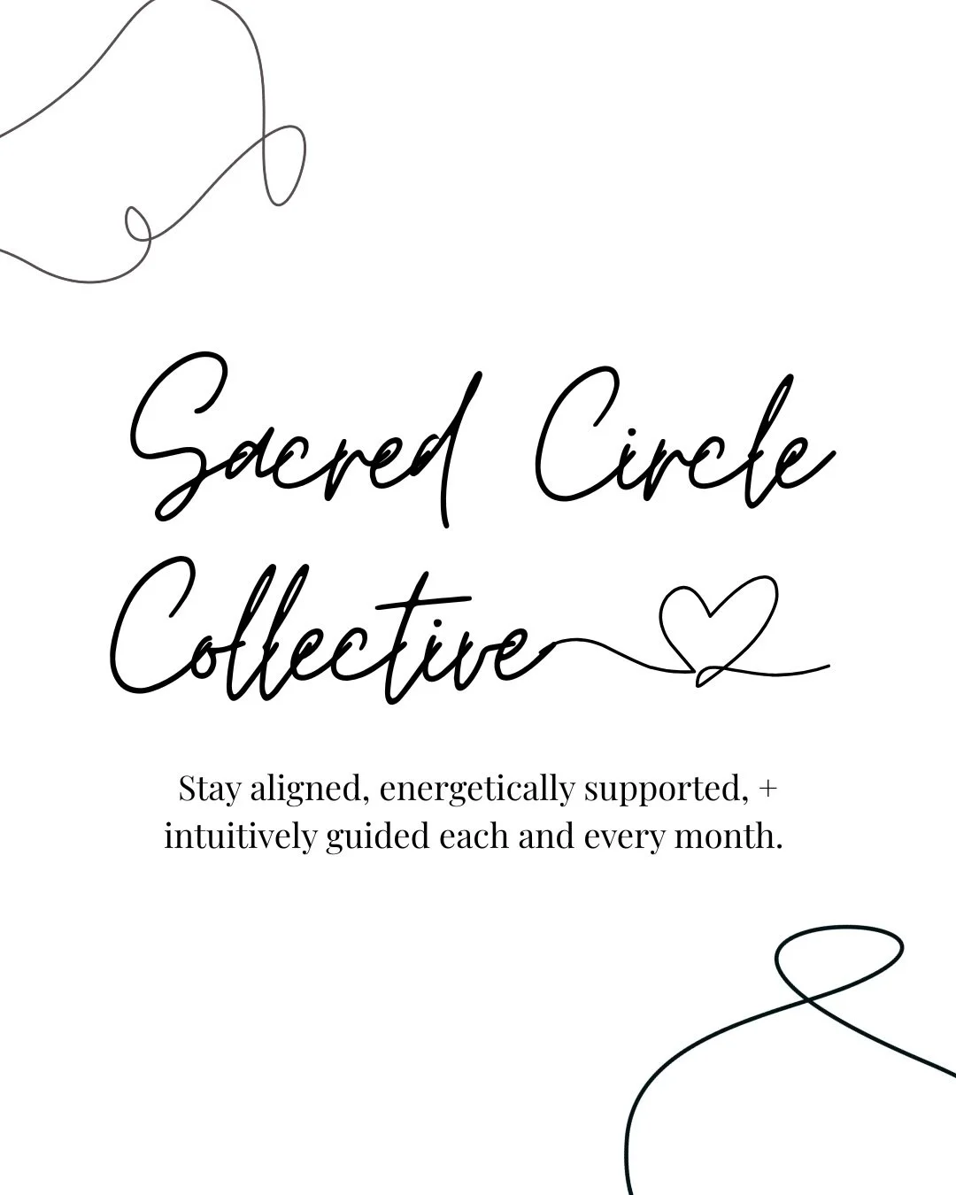 The Sacred Circle Collective Doors open for NEW members on May 1! 🤍

Your monthly space to tune into (and grow!) your intuition and elevate your frequency as you balance your chakras and ground your energy.

Your moment to give yourself love, to giv