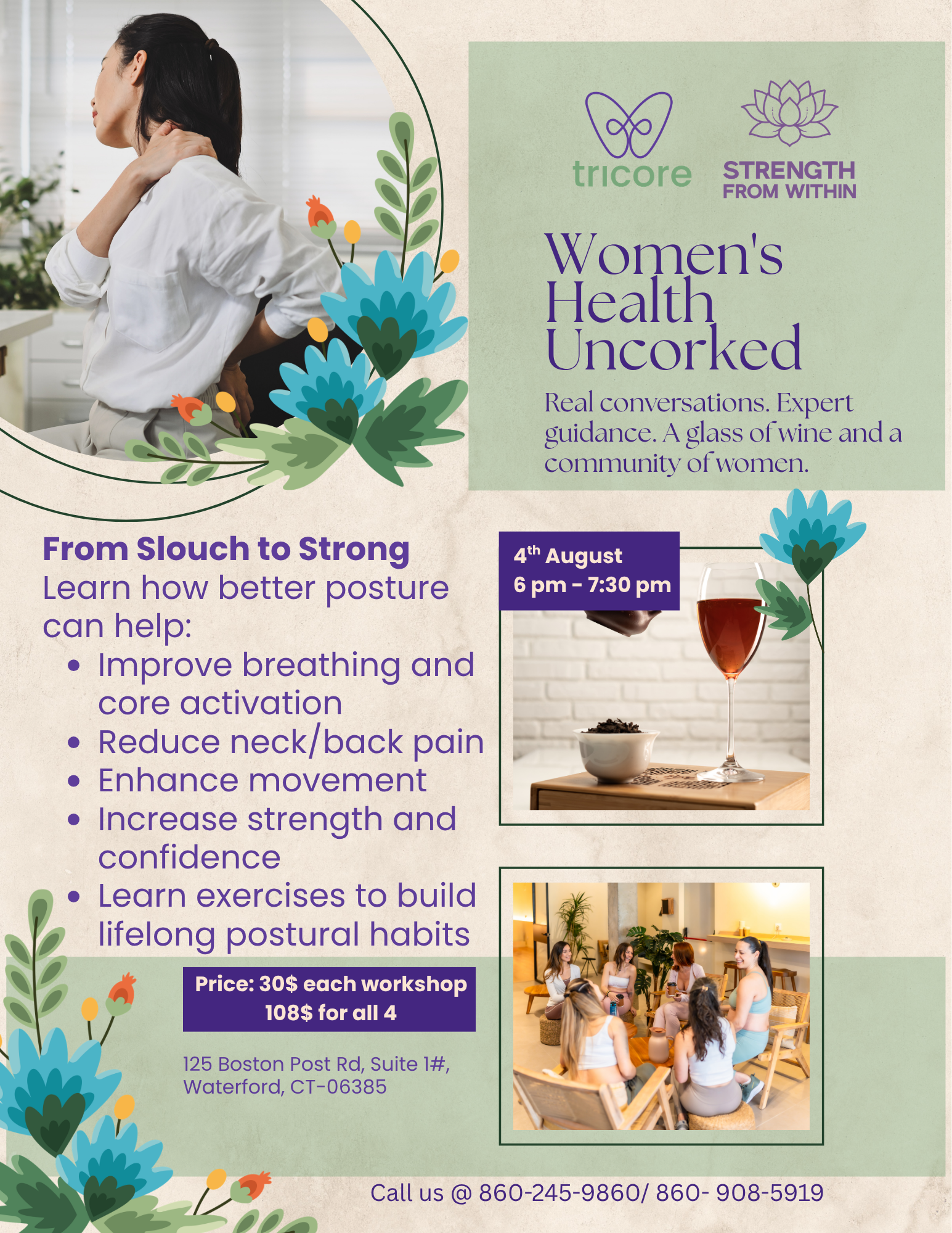 🍷 Women's Health Uncorked : From Slouch to Strong 8/4