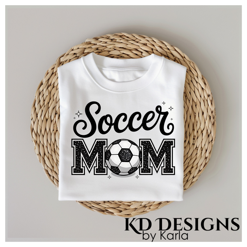Soccer Mom T-Shirt with Faux Glitter