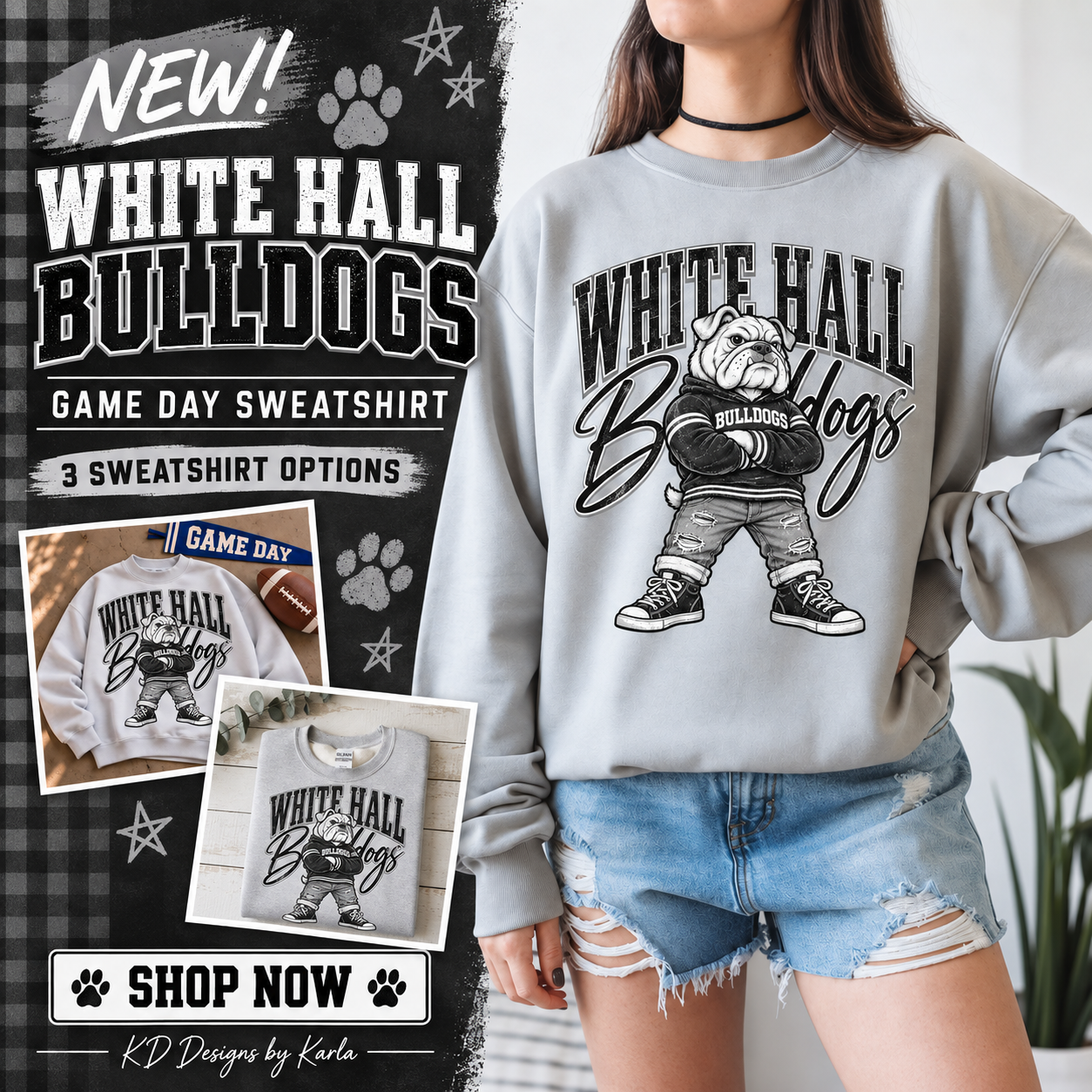 White Hall Bulldogs Game Day Sweatshirt