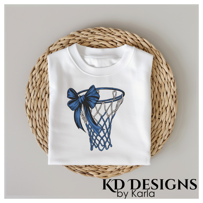 Gildan 5000 White basketball goal blue bow1.png