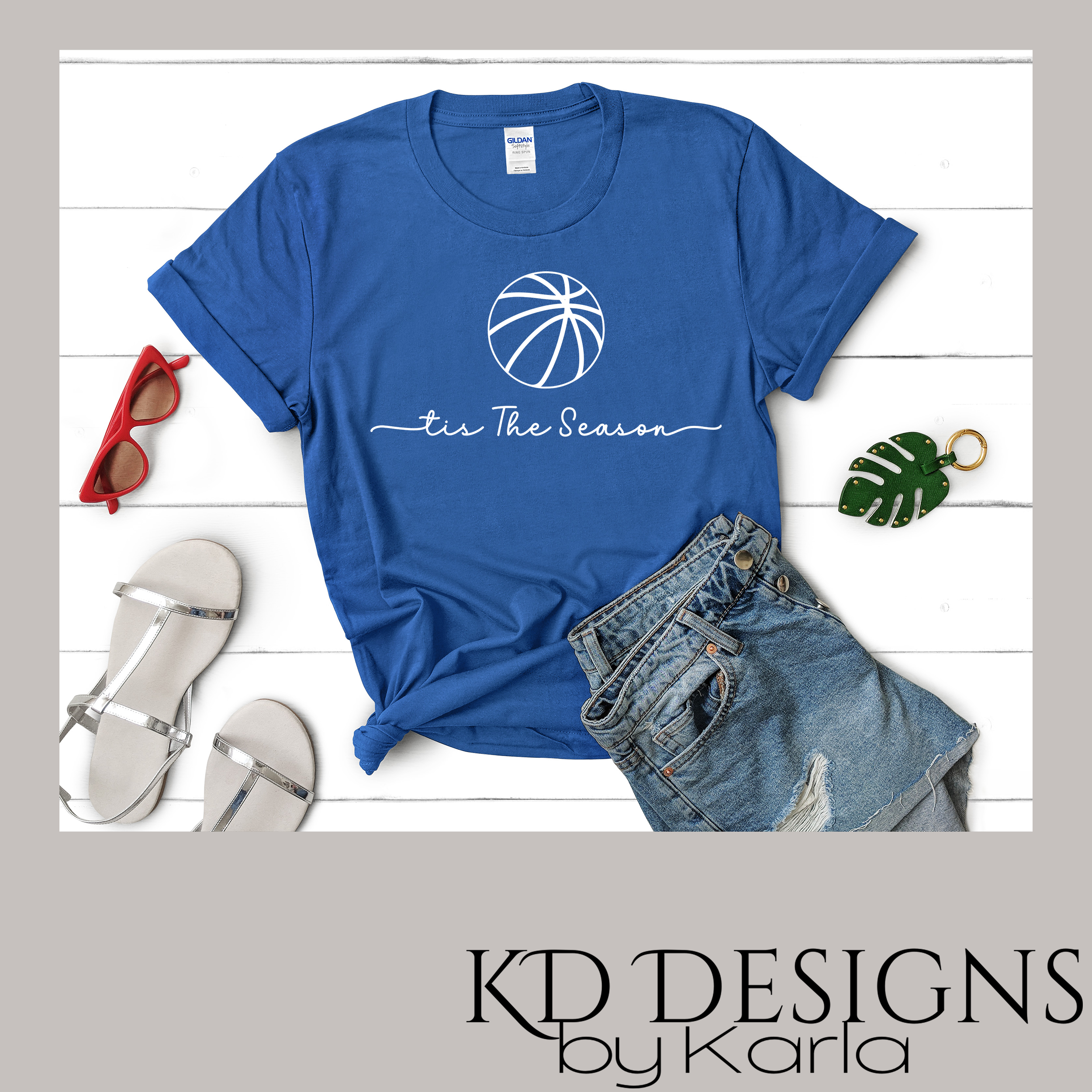 Gildan 5000 Royal Blue basketball tis the season.png