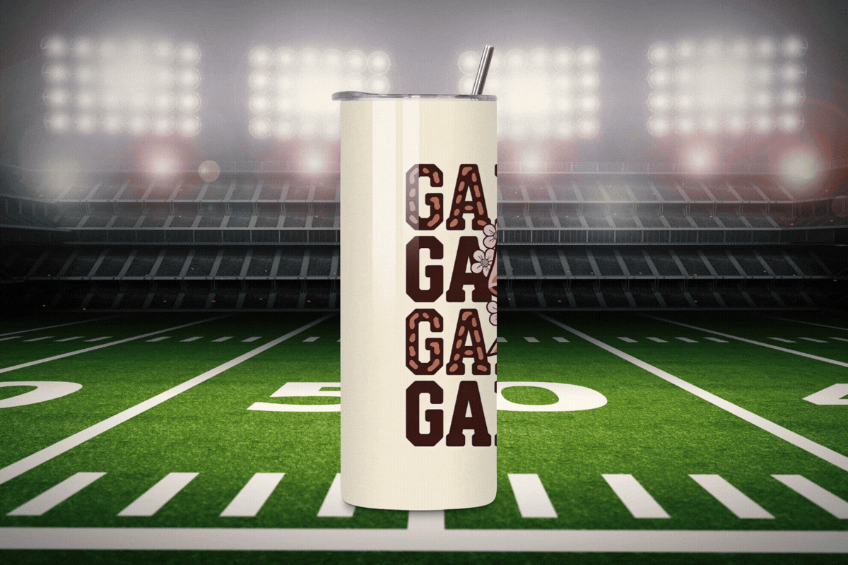 Animated Tumbler - Double Rotation -Game Day Bow.gif