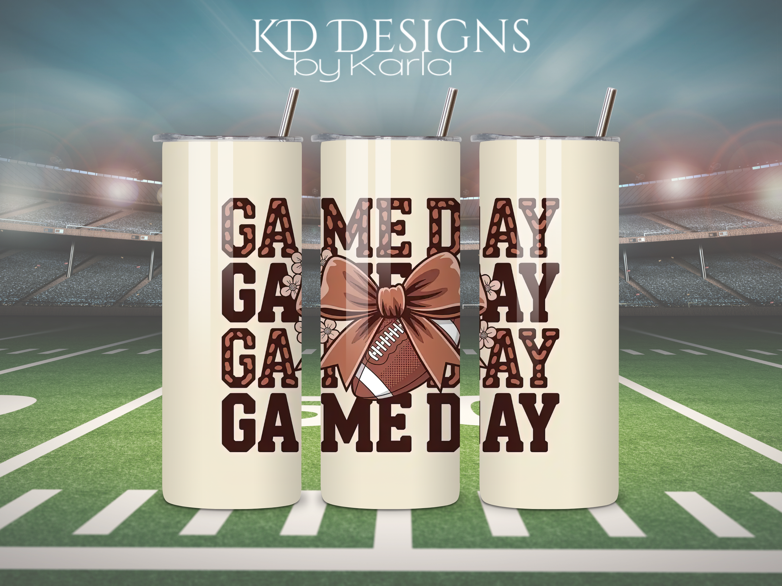 Game Day Bow Tumbler 20 oz