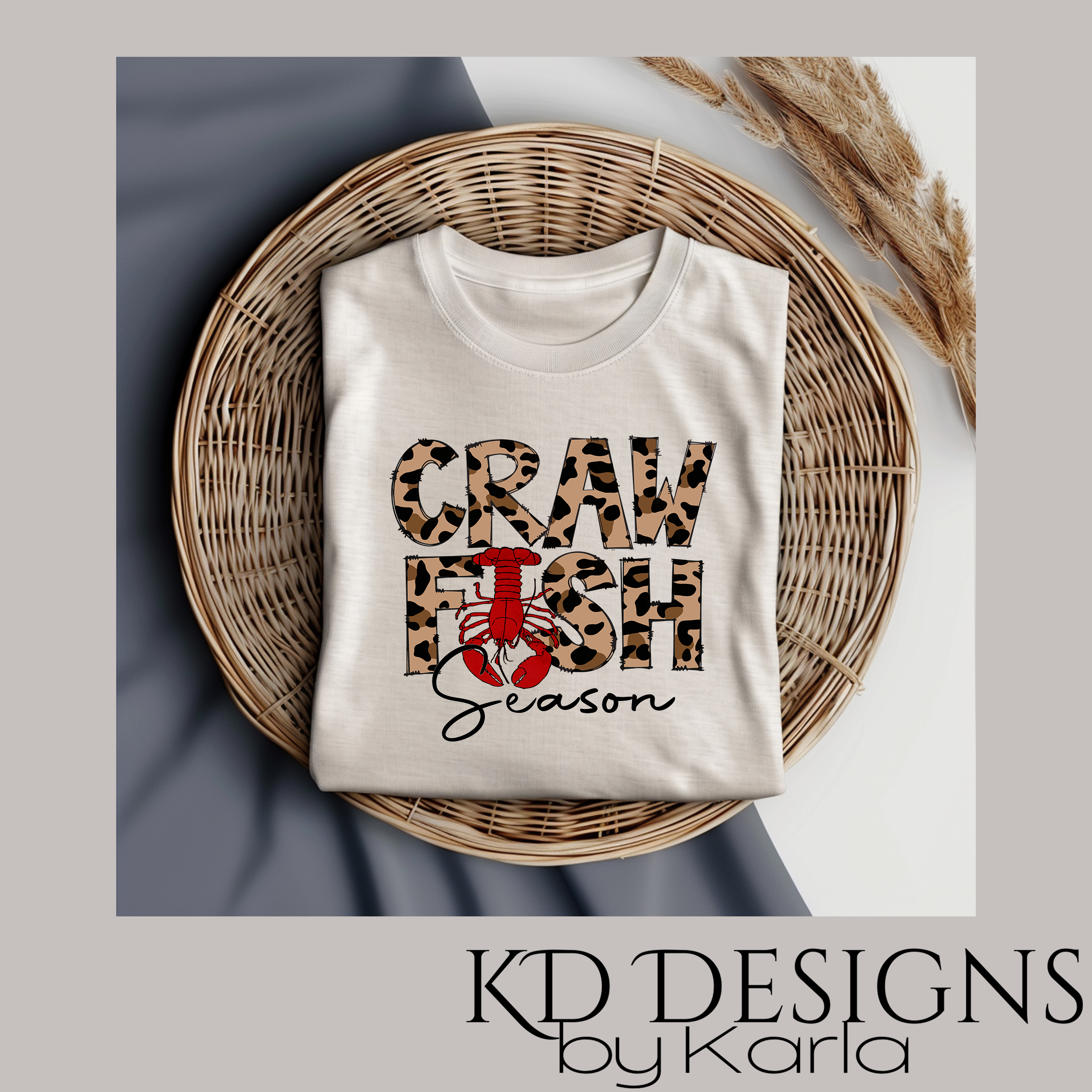Gildan 5000 Natural.Crawfish Season Leopardpng.png