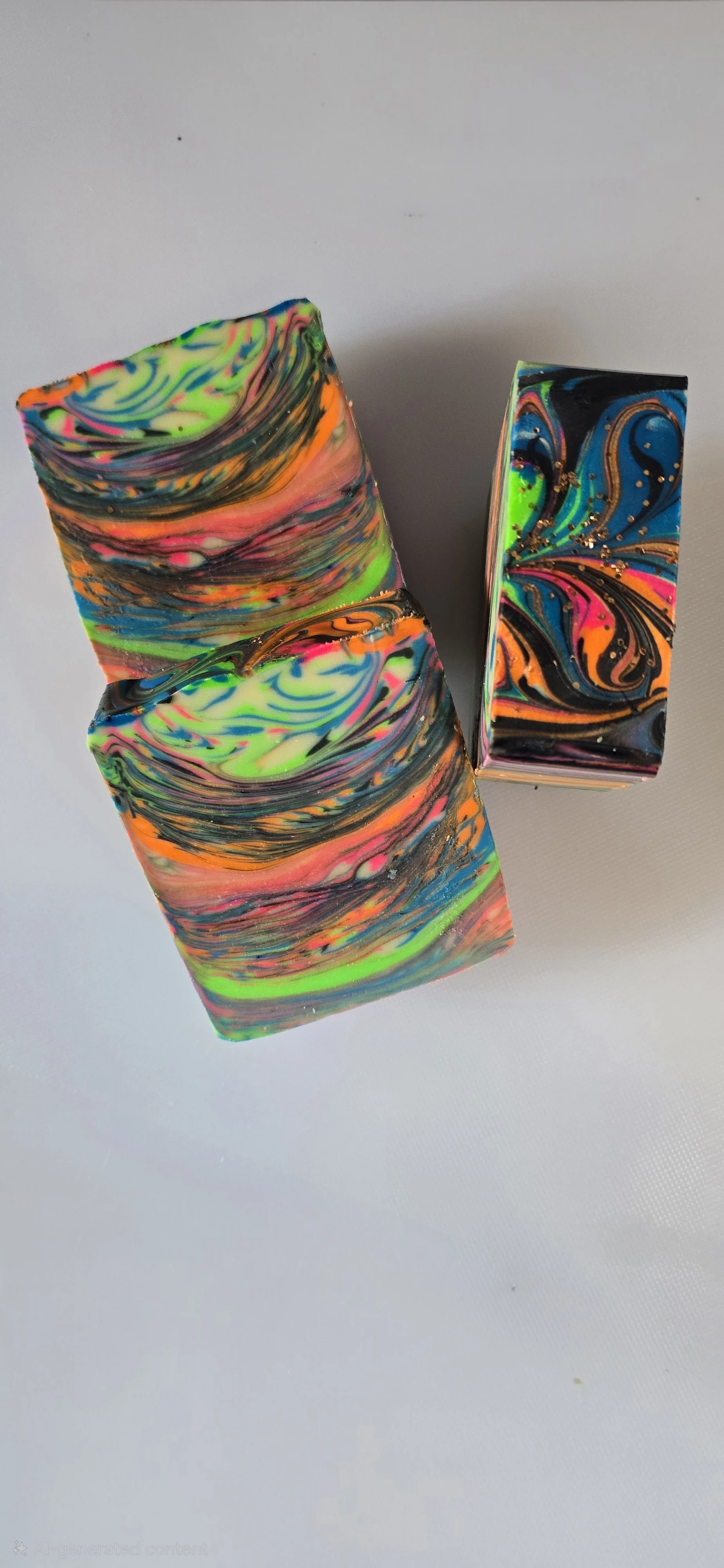 Fiji Goat Milk Soap – Tropical Citrus Volcano Dupe | Neon Swirl Artisan Soap | Handmade Luxury Bar