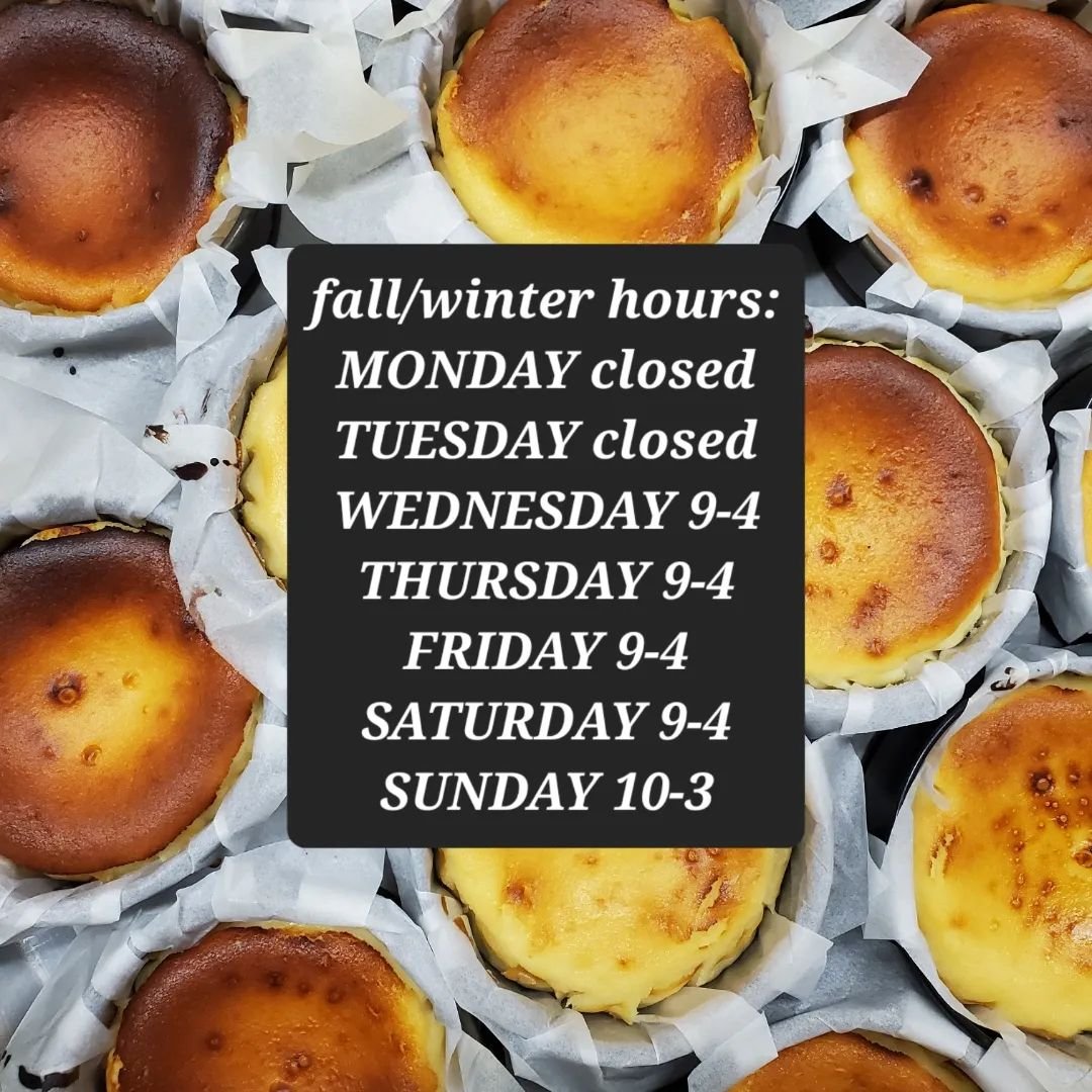 HOURS UPDATE: Starting next week, Oct. 29, we&rsquo;ll be closed on Tuesdays. This extra day helps us prep and get ready for the busy holiday season. Thanks for your understanding and support!