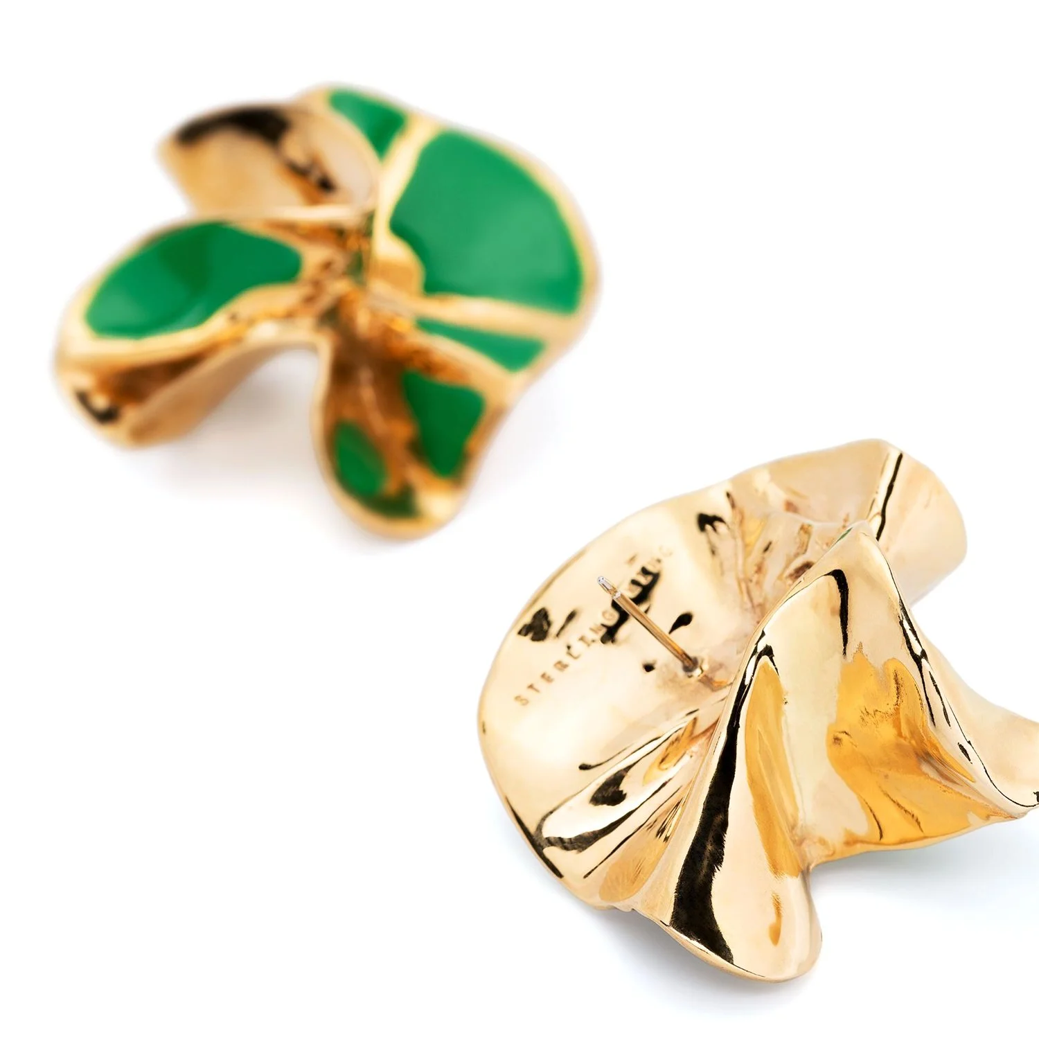 green-gold-enamel-delphinium-stud-earrings-sterling-king-2.jpg