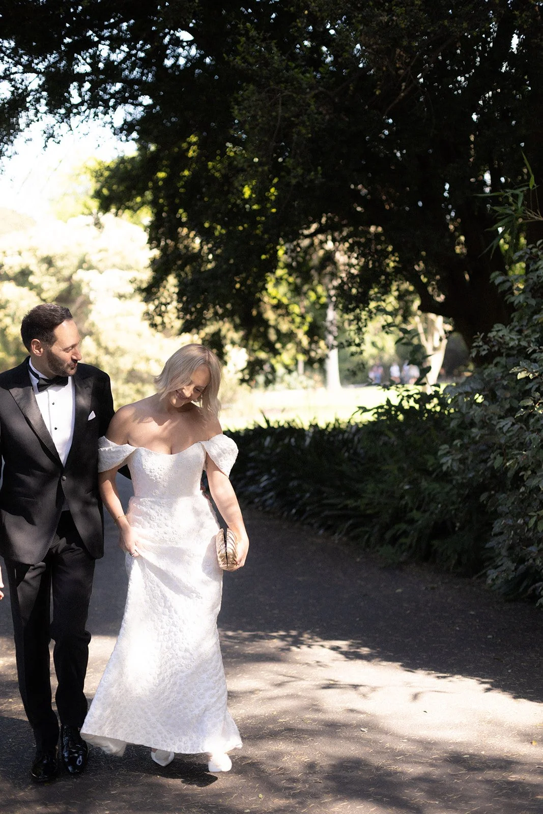Candid couple photos in Gardens House gardens, Melbourne