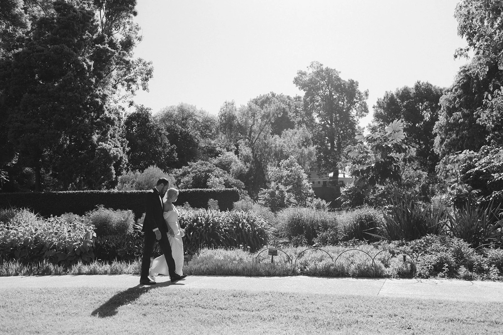 Bride and groom at Gardens House wedding ceremony, Melbourne Royal Botanic Gardens