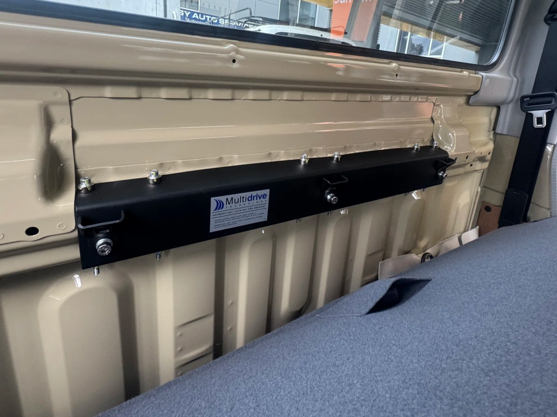 79 series land cruiser with 3 anchor points installed into the rear wall by VASS1089, also is certified and engineered with a VASS certificate