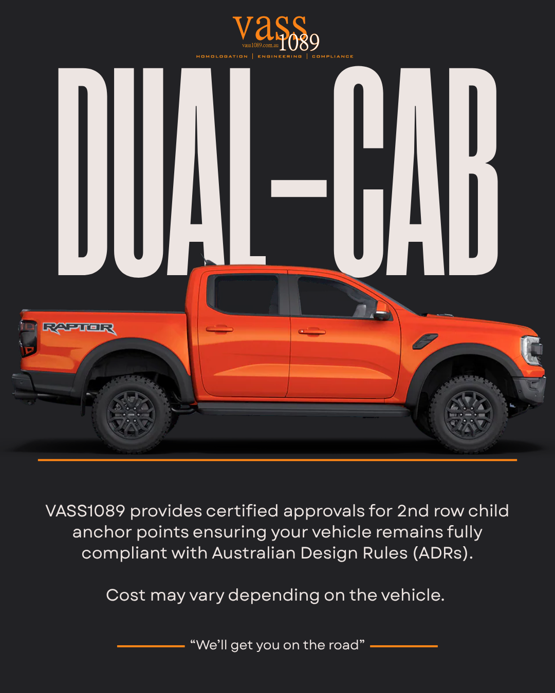 The Dual-Cab Child Restraint or Child Anchor point installation, with VASS certificate by best VASS engineer in Victoria. Installed and certified