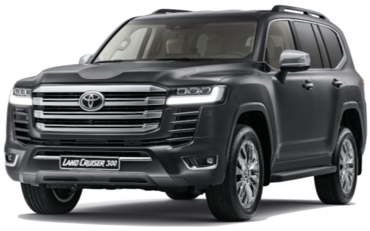 Black Toyota Land Cruiser 300 Series with engineered third row child restraint anchor point installed in third row seats, ADR-compliant child seat anchor modification certified by VASS1089 in Victoria