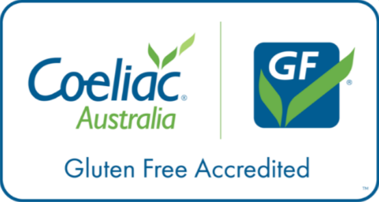 Coeliac Australia Certified Gluten-Free Kitchen — Eddy + Wolff, Robina Gold Coast — 100% gluten-free with zero cross-contamination protocols