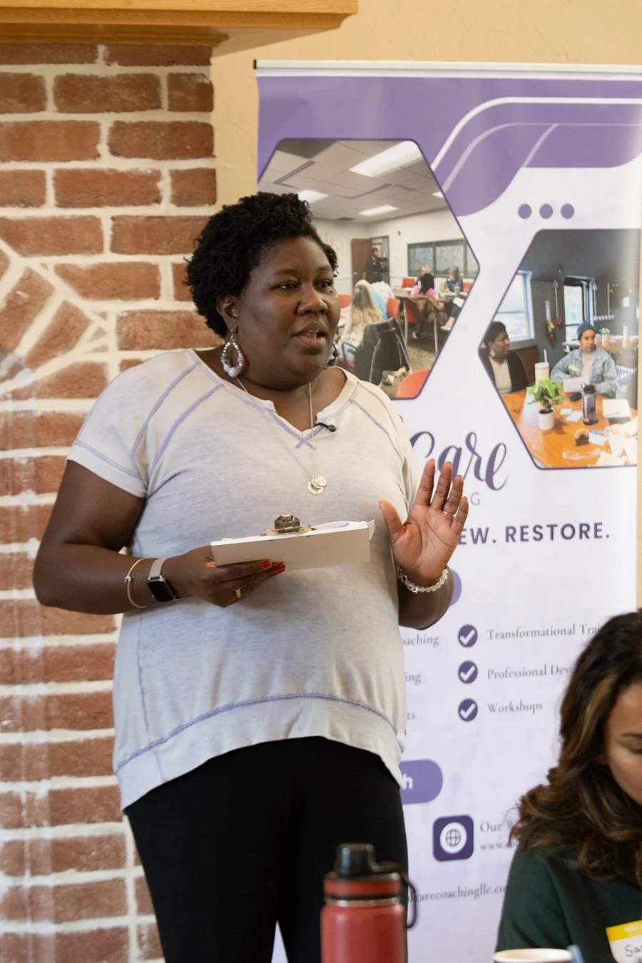 Brittany Wayman, Founder and CEO leading a workshop.