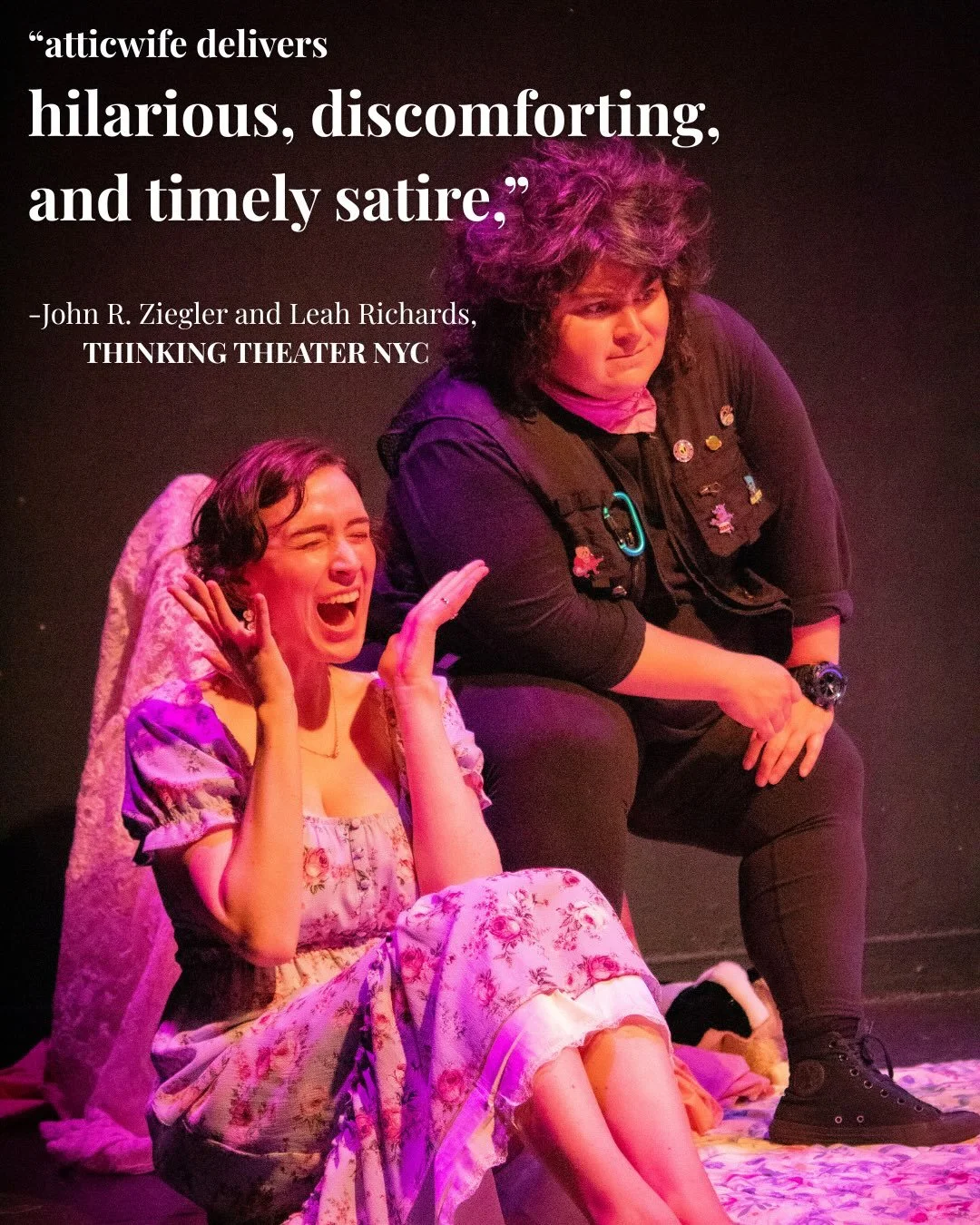 REVIEWS FROM OUR NEW YORK PREVIEWS ARE IN 💖💖💖💖💖💖💖💖💖💖💖💖💖💖💖💖💖

@atticwifeplay is heading to Fringe in just a few days, do you have your tickets yet???? 

thank you @anniebrwn @anniebrwn.jpeg for the amazing photos &hearts;️