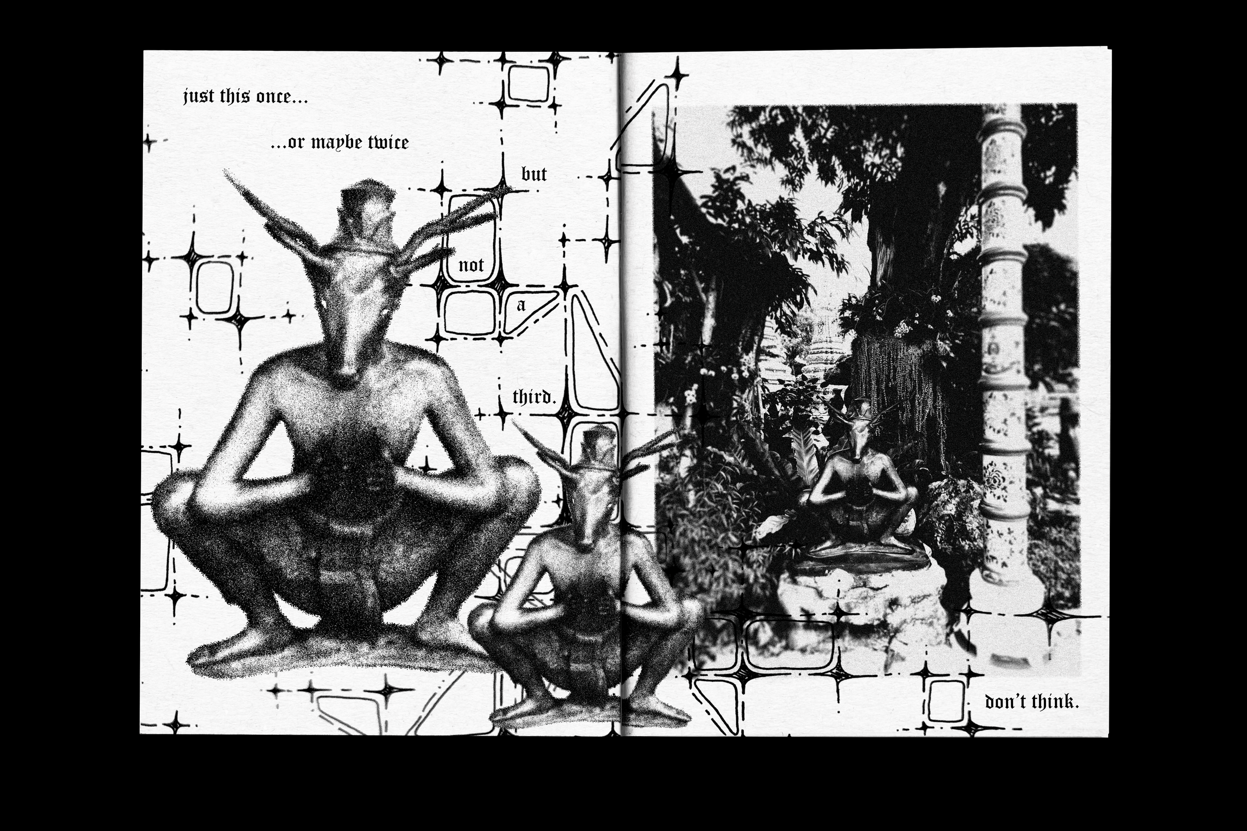 A zine inspired by some of the statues I photographed in Thailand