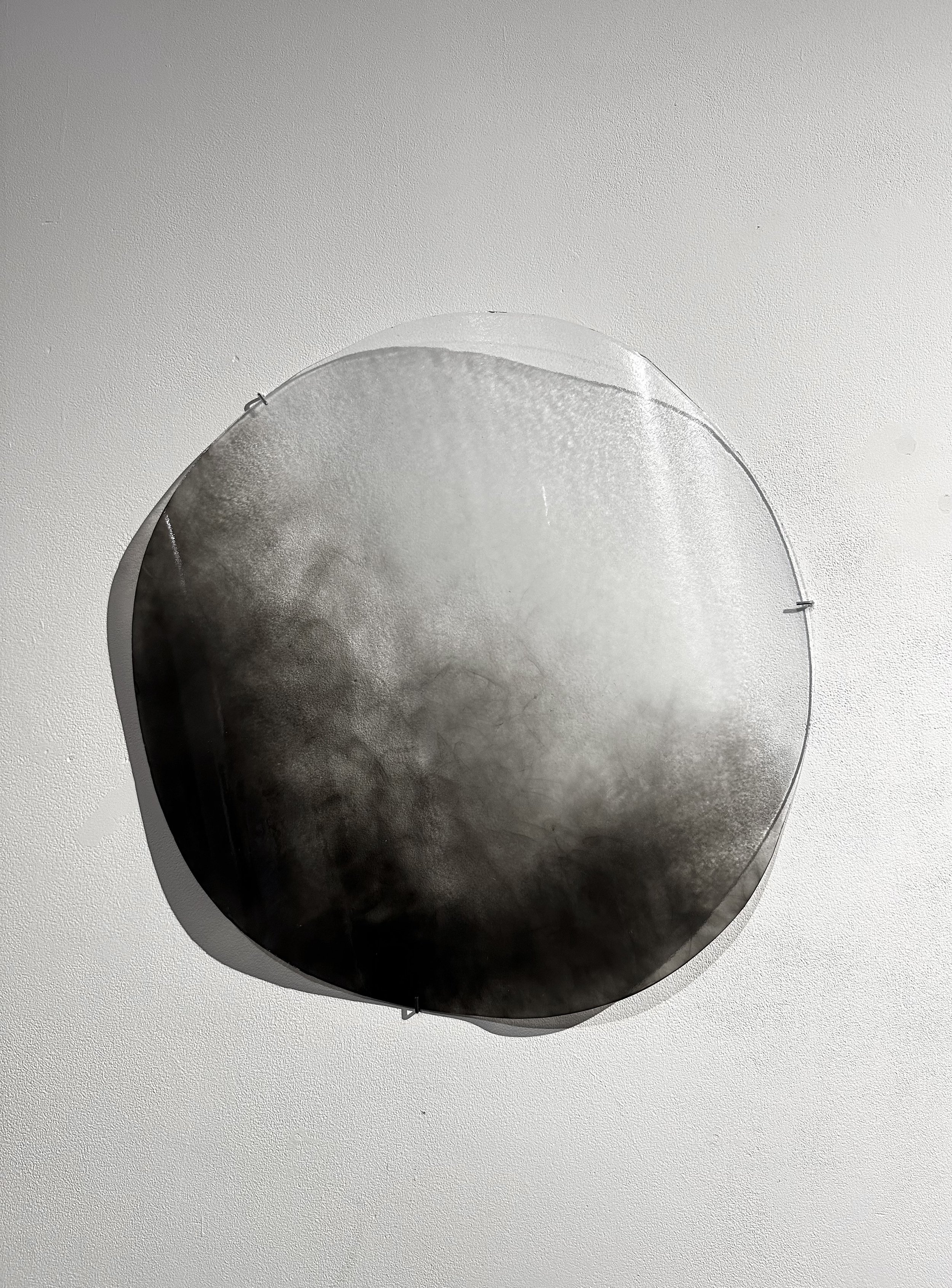 Ondulations, 2024 - Soot on glass - 50 cm x 50 cm x 15 cm : 1,900$ CAD - Photo: Michael Patten