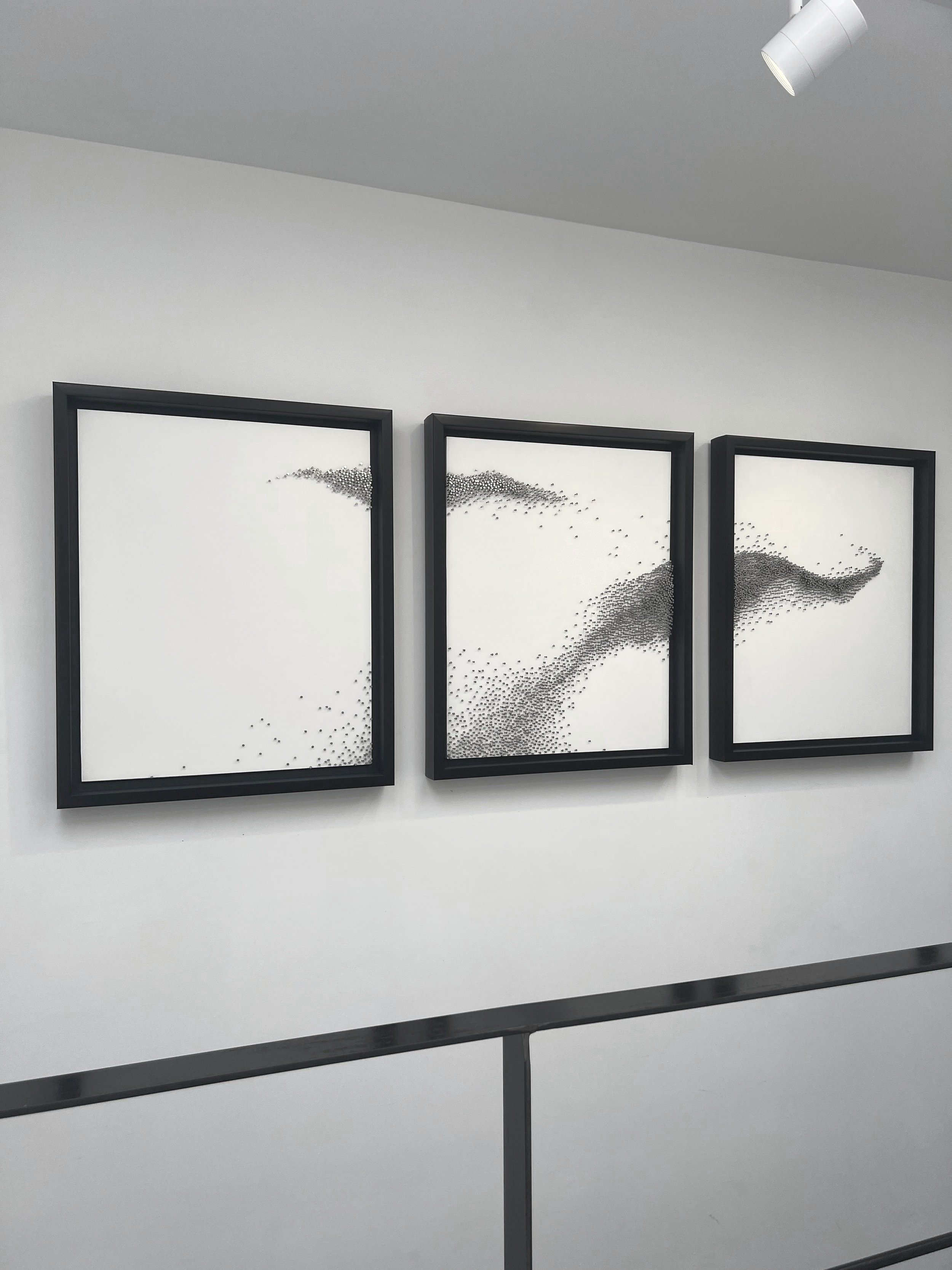 Sans Titre (triptyque), 2023 - Nails on paper - 65’’ x 24’’ x 2’’ - 2,200$ CAD