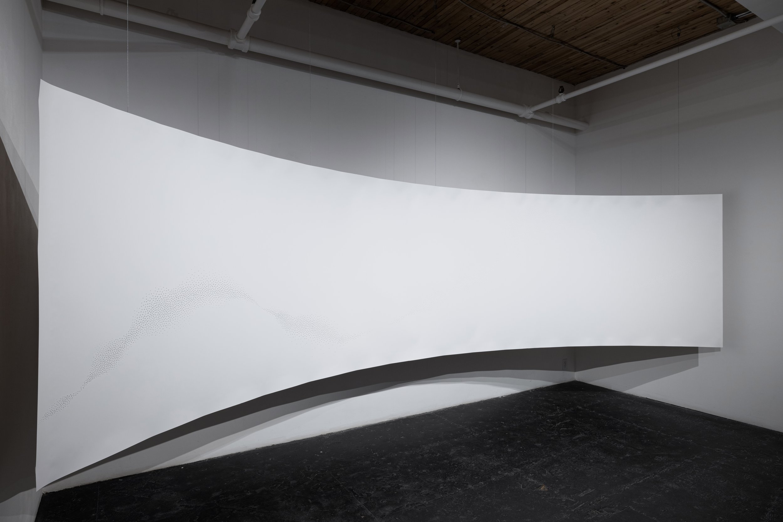 Une à une, 2024 - Glass on Yupo paper, wood and metal - 487 cm x 121 cm x 76 cm - Price upon request - Photo: Michael Patten