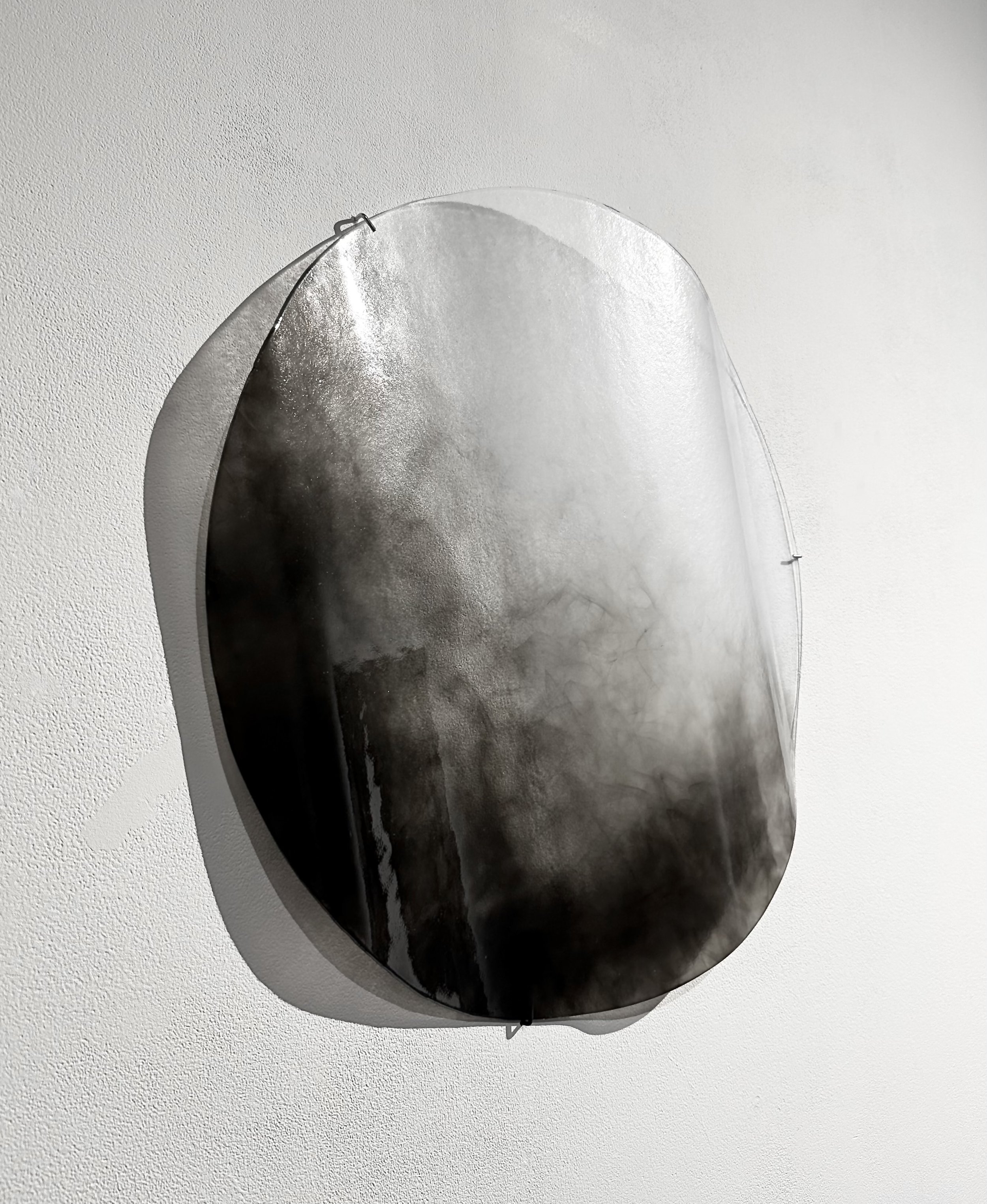 Ondulations, 2024 - Soot on glass - 50 cm x 50 cm x 15 cm : 1,900$ CAD - Photo: Michael Patten