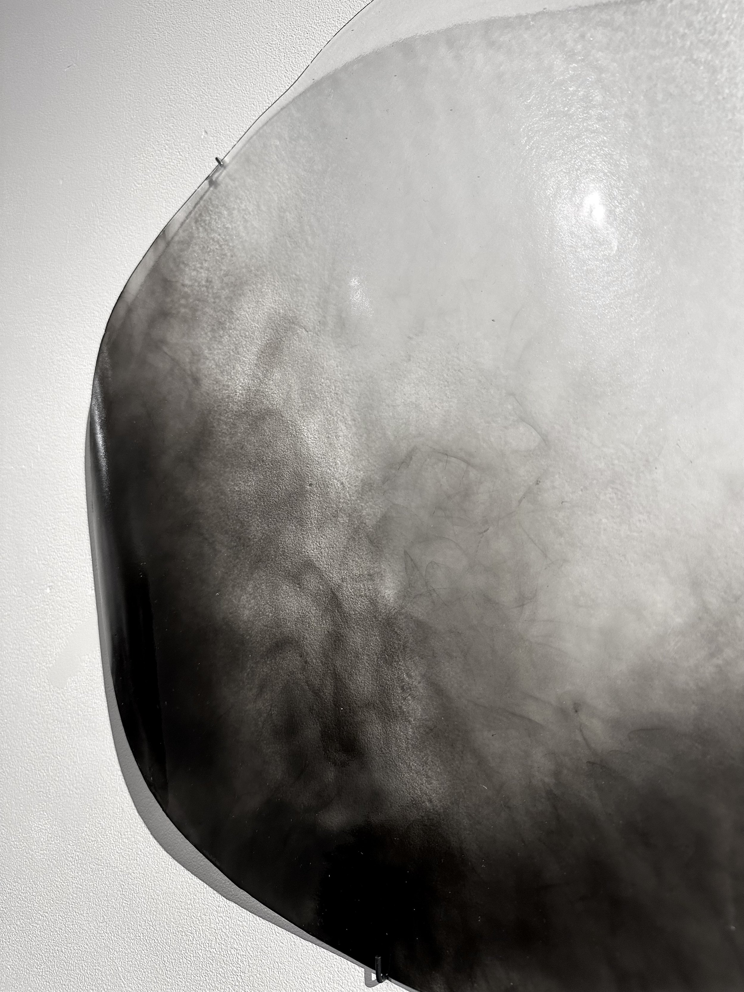 Ondulations, 2024 - Soot on glass - 50 cm x 50 cm x 15 cm : 1,900$ CAD - Photo: Michael Patten